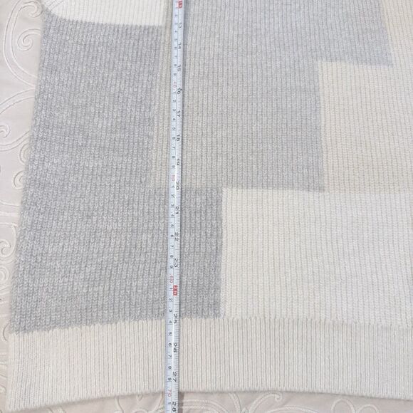Zara Wool Blend Textured Patchwork Sweater Crew Neck Size Medium Pullover Knit - Picture 10 of 10